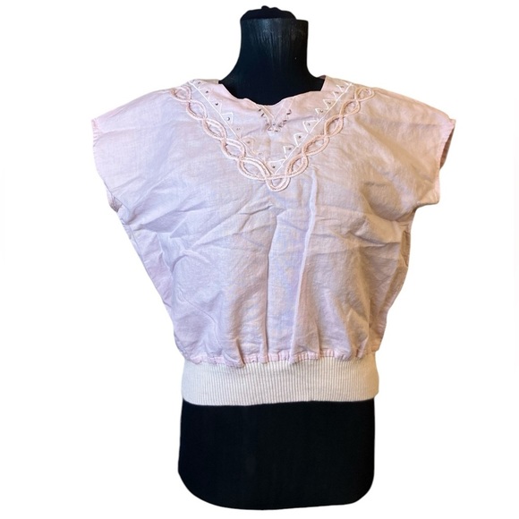 Vintage Pink Embroidered 80’s Crop Top - Picture 6 of 10